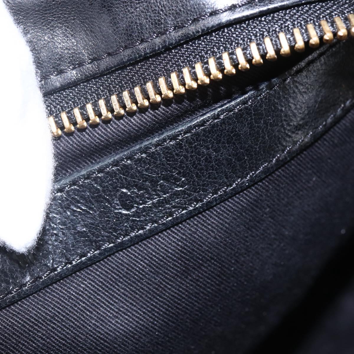 Chloe Etel Hand Bag Leather 2way Black Gold Auth BA8054