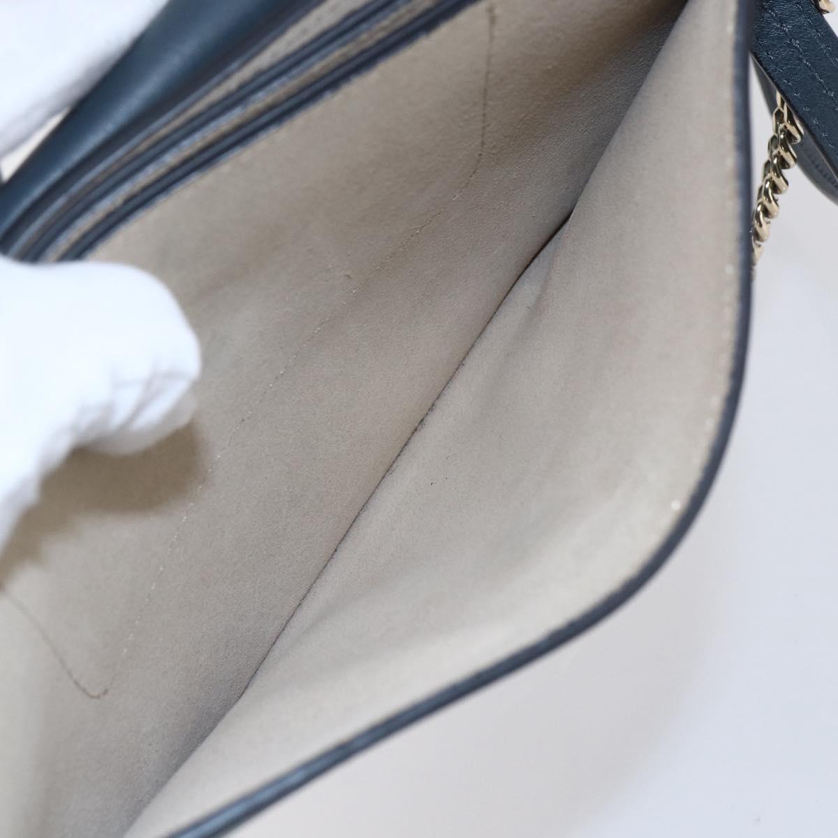 Chloe Fay Shoulder Bag Suede Leather Blue Gold Auth BA8055