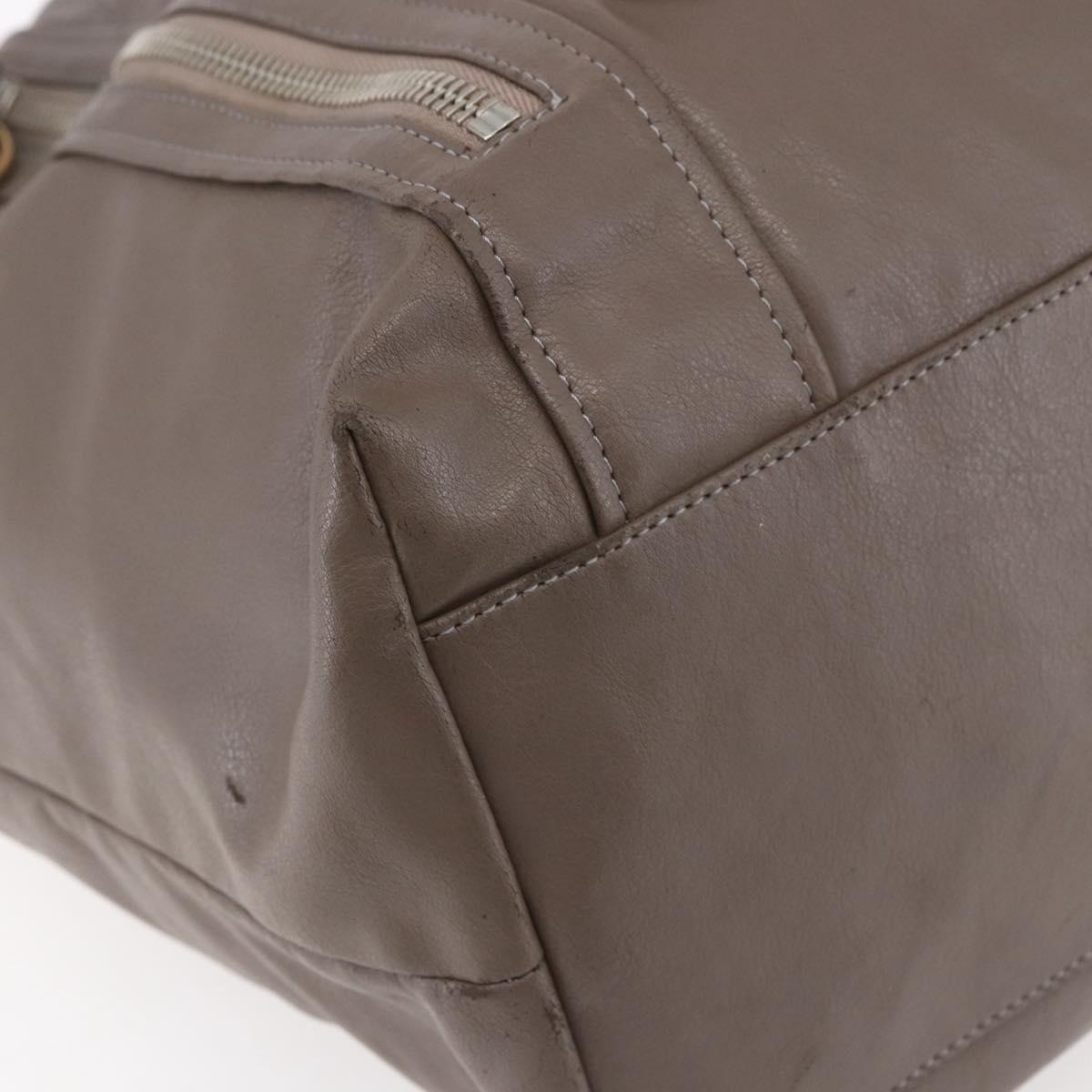 Chloe Eclipse Tote Bag Leather Beige Brown Auth BA8056