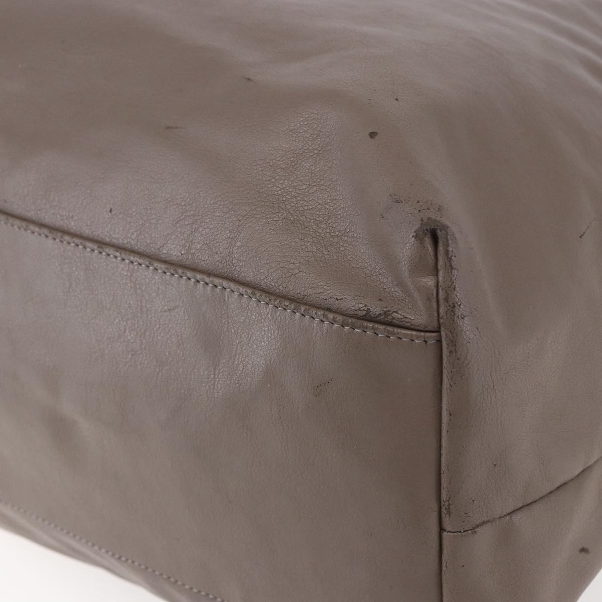 Chloe Eclipse Tote Bag Leather Beige Brown Auth BA8056