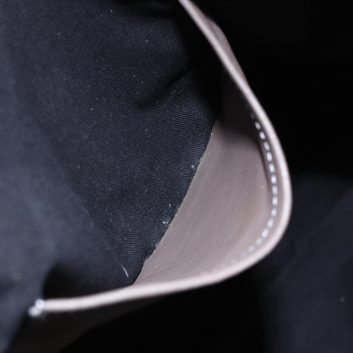 Chloe Eclipse Tote Bag Leather Beige Brown Auth BA8056