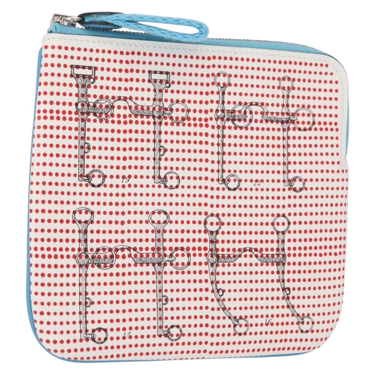 HERMES Carre Pocket Pouch Leather Multicolor Auth BA8061M