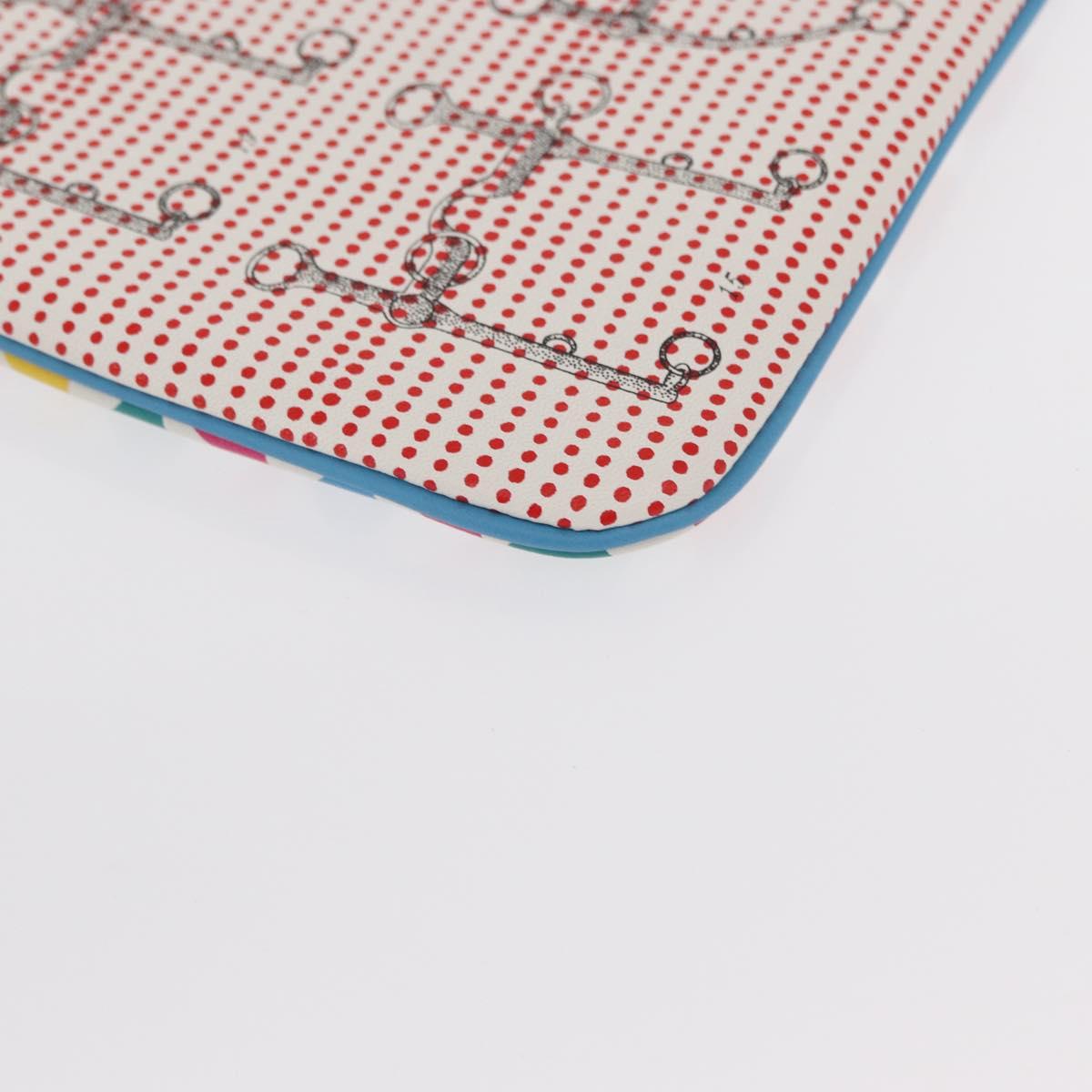 HERMES Carre Pocket Pouch Leather Multicolor Auth BA8061M