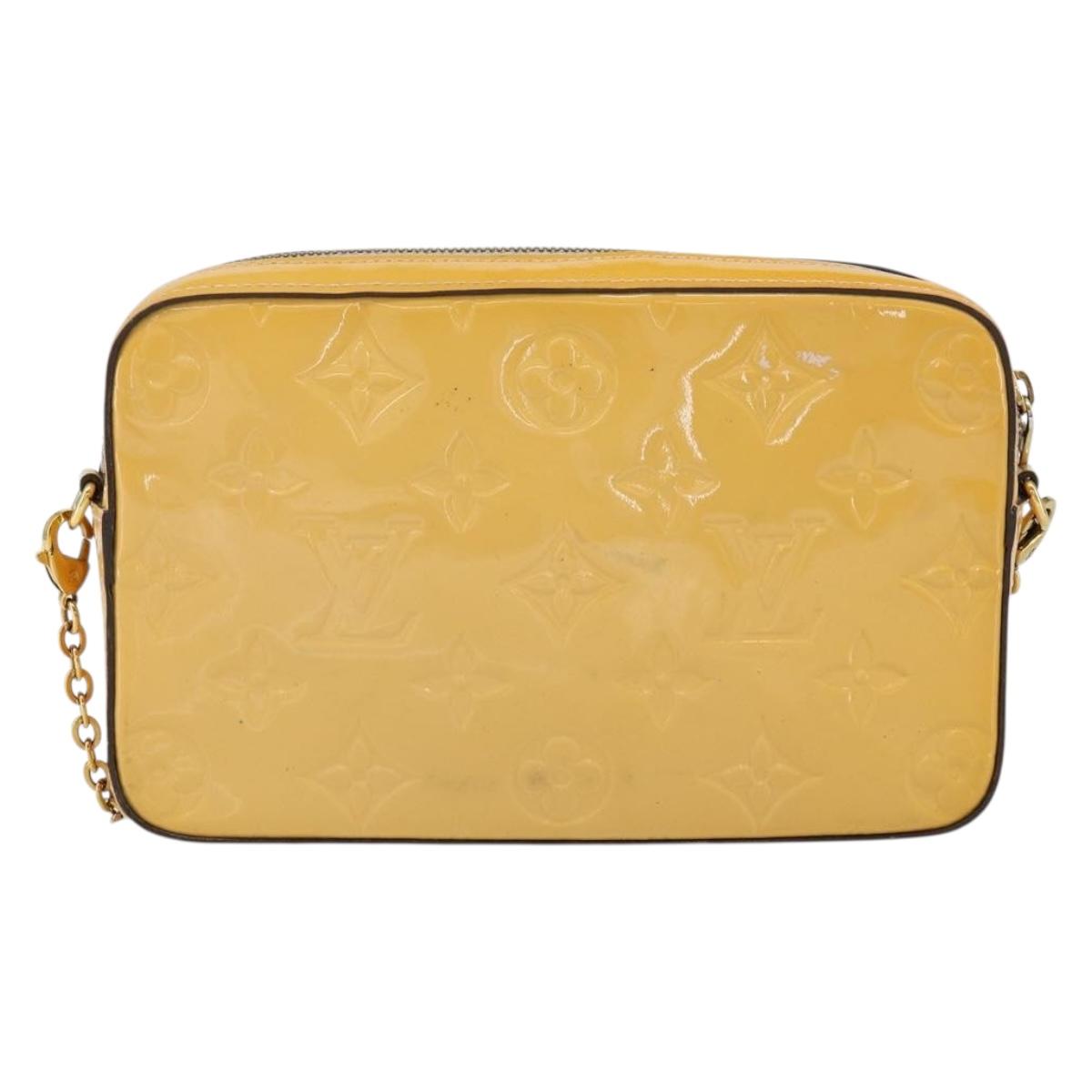 LOUIS VUITTON Monogram Vernis Camera Pouch Rose Valerine M64058 LV Auth BA8067