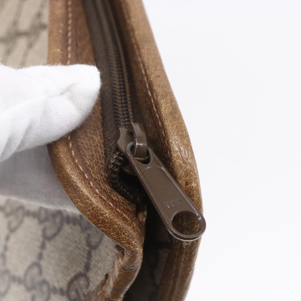 GUCCI GG Supreme Clutch Bag PVC Leather Beige Gold 41 01 037 Auth BA8075