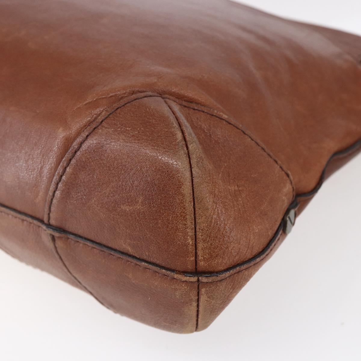 Chloe Shoulder Bag Leather Brown Gold Auth BA8078