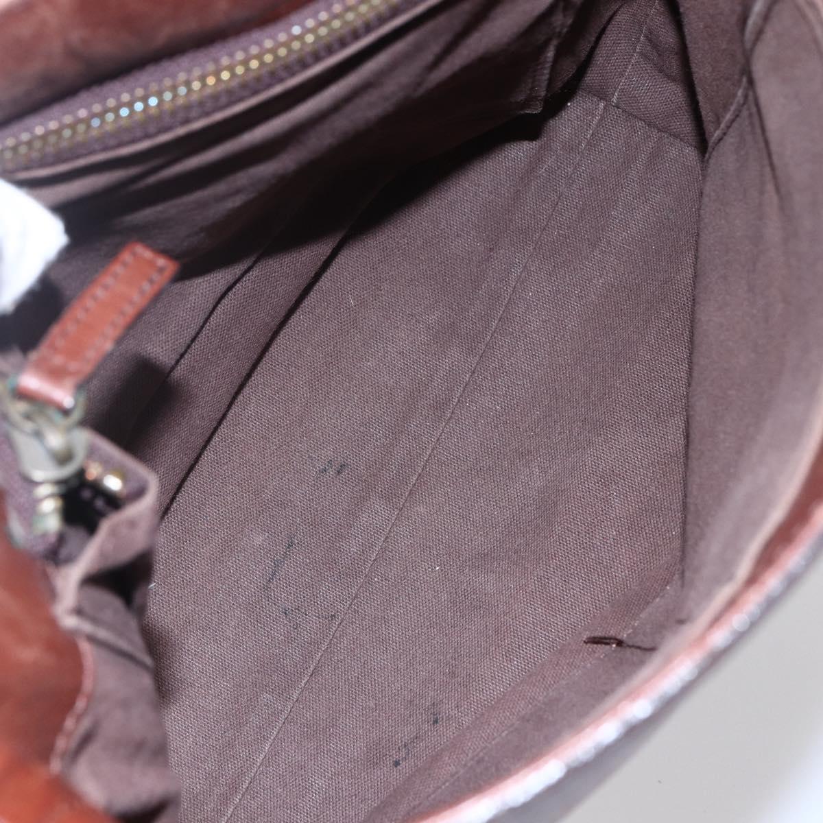 Chloe Shoulder Bag Leather Brown Gold Auth BA8078