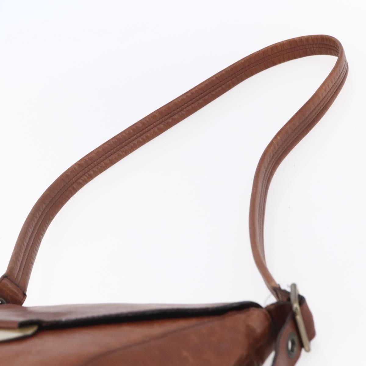 Chloe Shoulder Bag Leather Brown Gold Auth BA8078