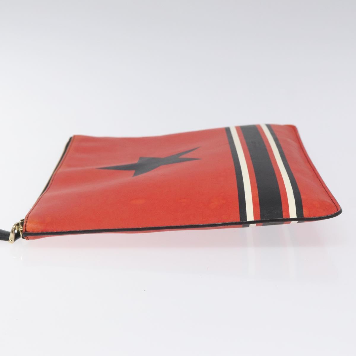 GIVENCHY Clutch Bag Leather Red Auth BA809