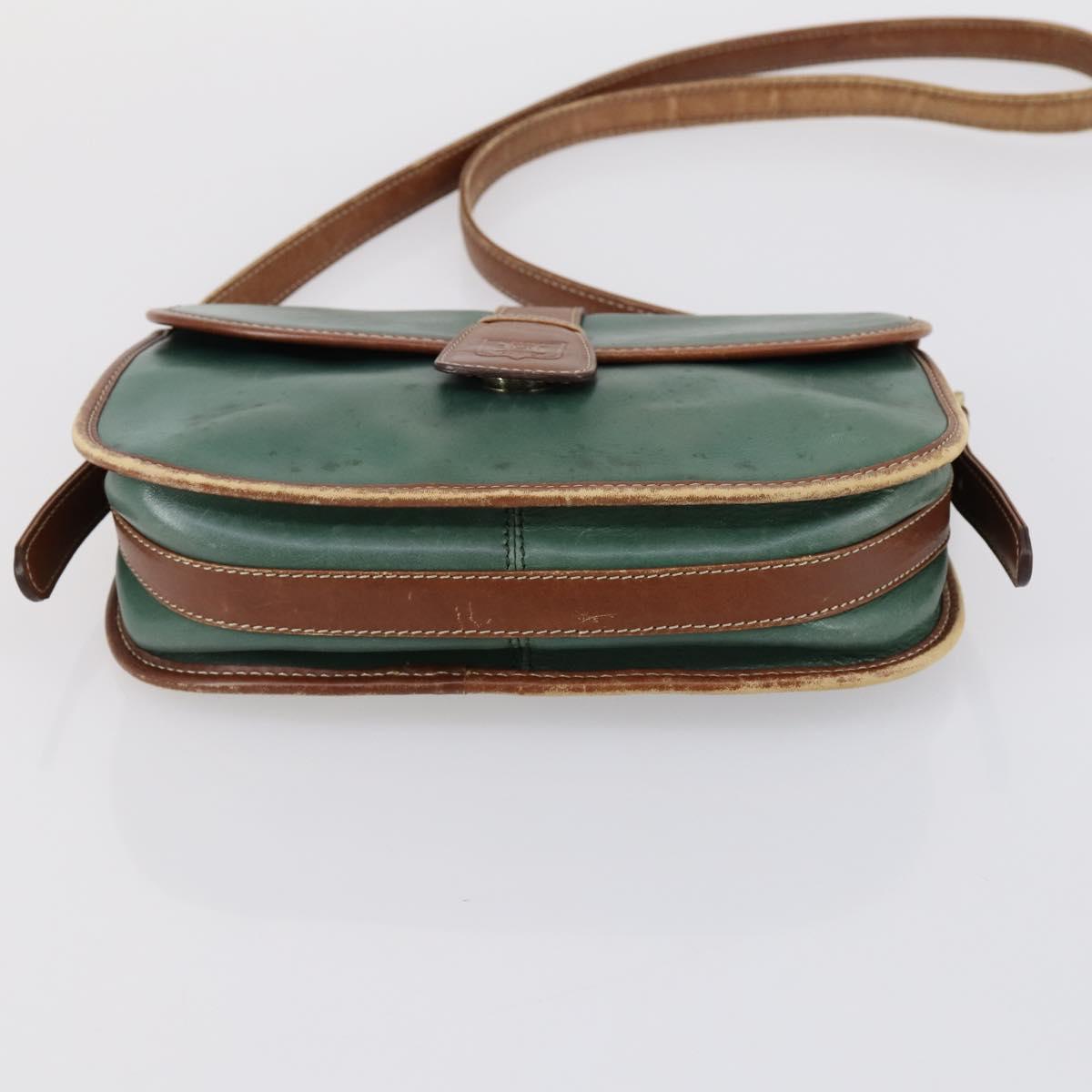 CELINE Givenchy Hand Bag Leather 2 Set Navy Green Auth BA8093