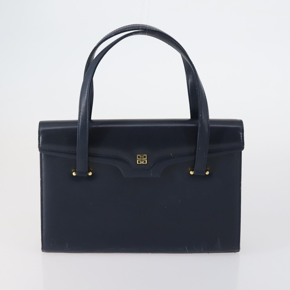 CELINE Givenchy Hand Bag Leather 2 Set Navy Green Auth BA8093