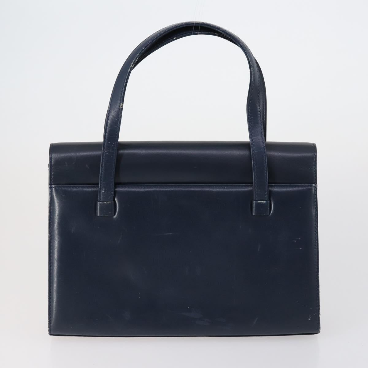 CELINE Givenchy Hand Bag Leather 2 Set Navy Green Auth BA8093