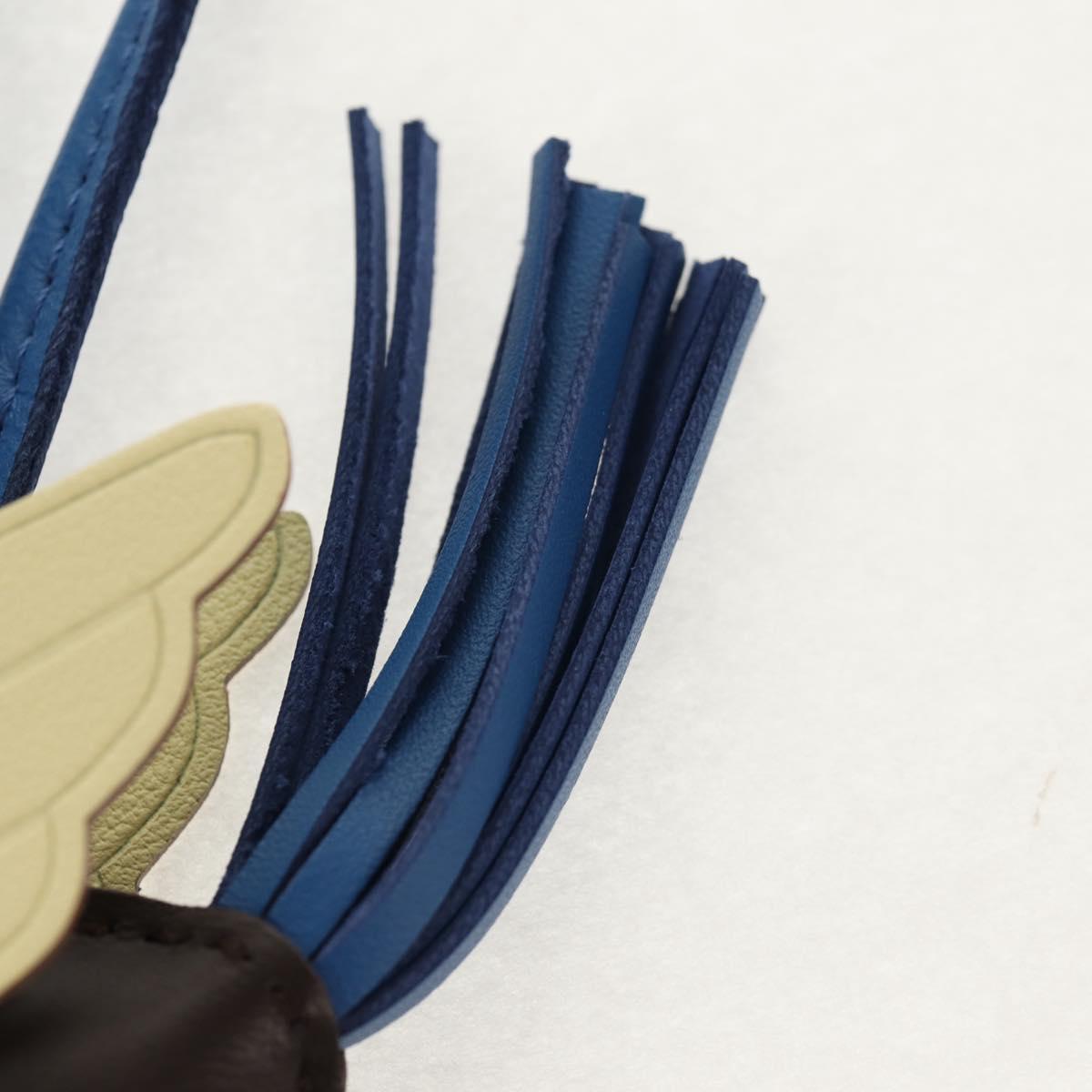 HERMES Rodeo PM Charm Leather Brown Blue Auth BA8095M