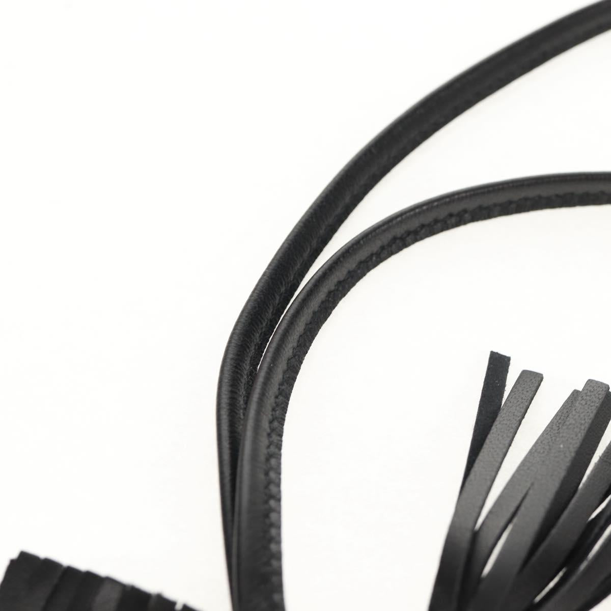 HERMES Rodeo PM Charm Leather Black Auth BA8096M