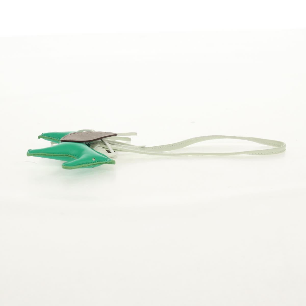 HERMES Rodeo PM Charm Leather Green Brown Auth BA8097M