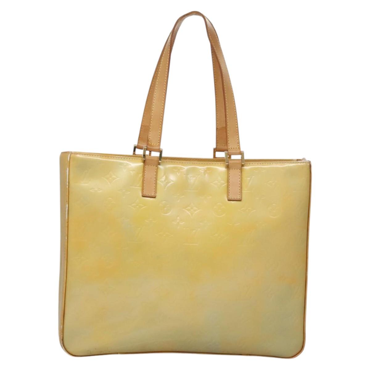 LOUIS VUITTON Monogram Vernis Columbus Tote Bag Gris M91028 LV Auth BA812