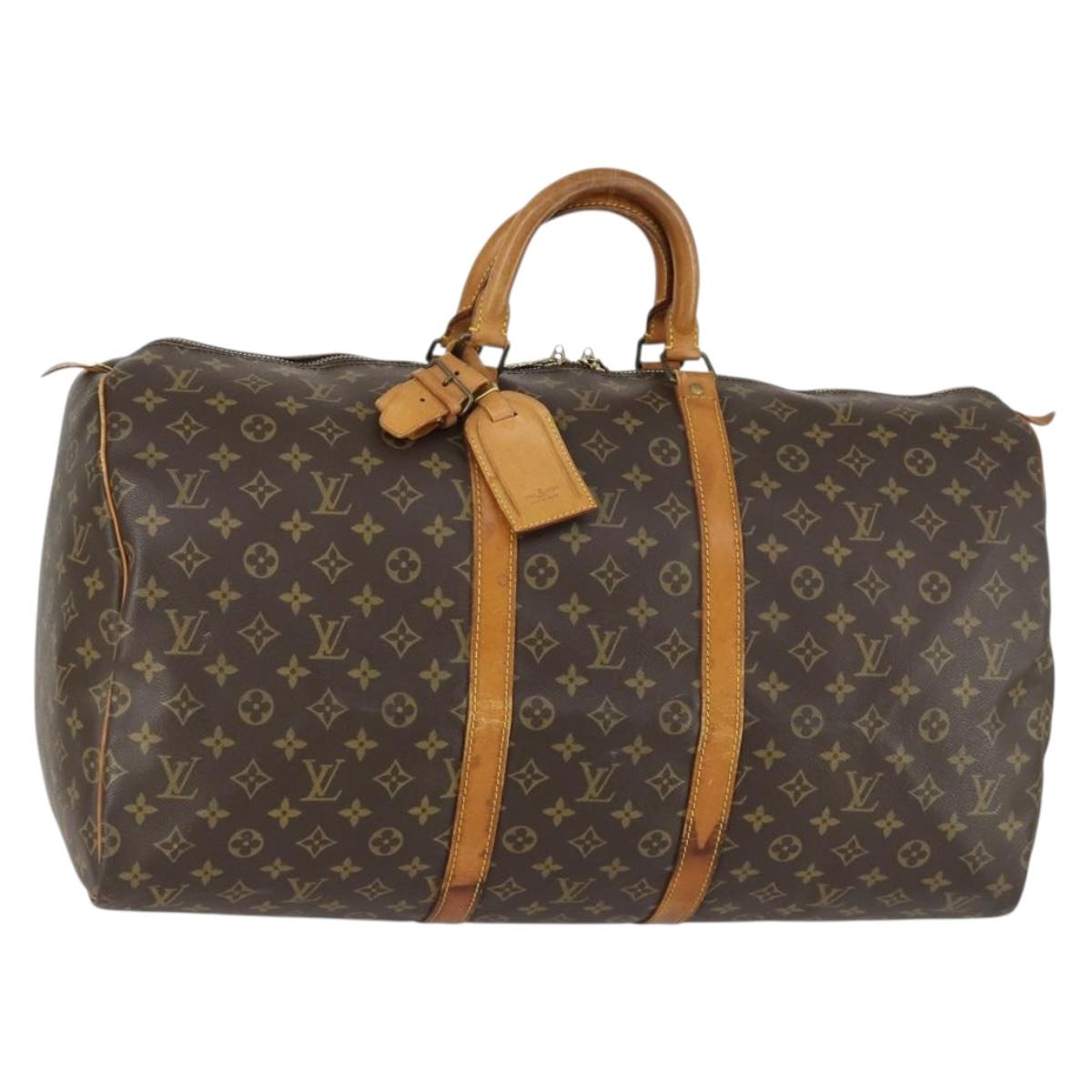 LOUIS VUITTON Monogram Keepall 55 Boston Bag M41424 LV Auth BA8136