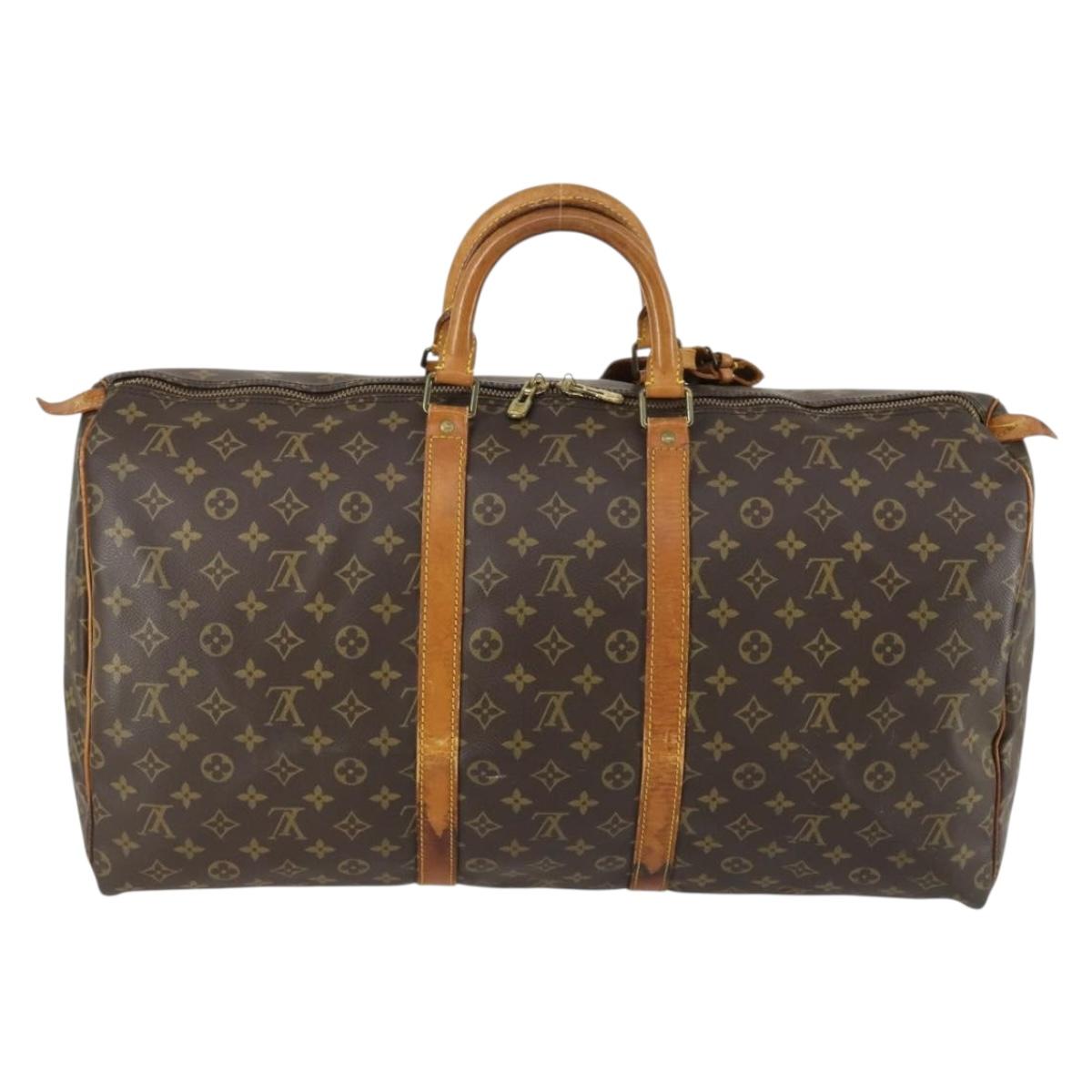 LOUIS VUITTON Monogram Keepall 55 Boston Bag M41424 LV Auth BA8136