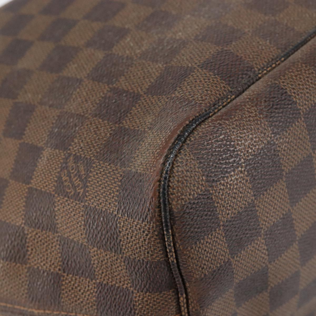 LOUIS VUITTON Damier Ebene Neverfull MM Tote Bag N51105 LV Auth BA8149
