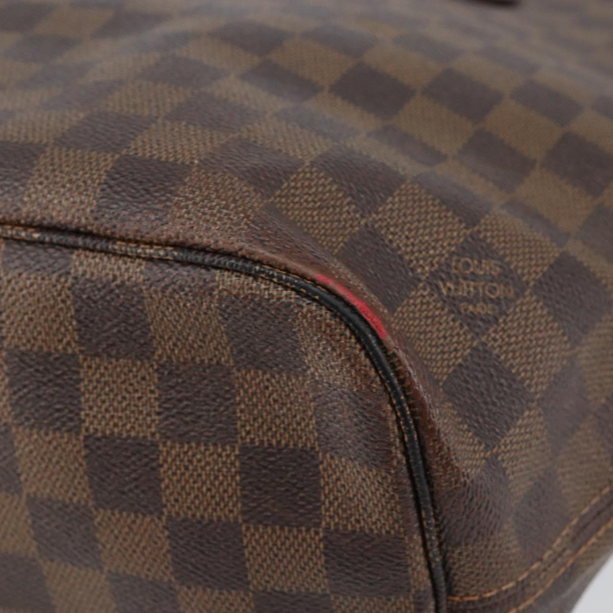 LOUIS VUITTON Damier Ebene Neverfull MM Tote Bag N51105 LV Auth BA8149