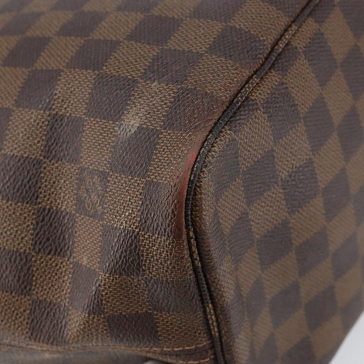 LOUIS VUITTON Damier Ebene Neverfull MM Tote Bag N51105 LV Auth BA8149
