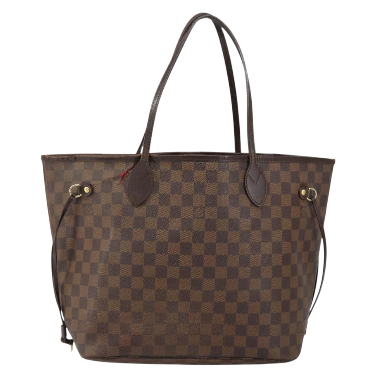 LOUIS VUITTON Damier Ebene Neverfull MM Tote Bag N51105 LV Auth BA8149