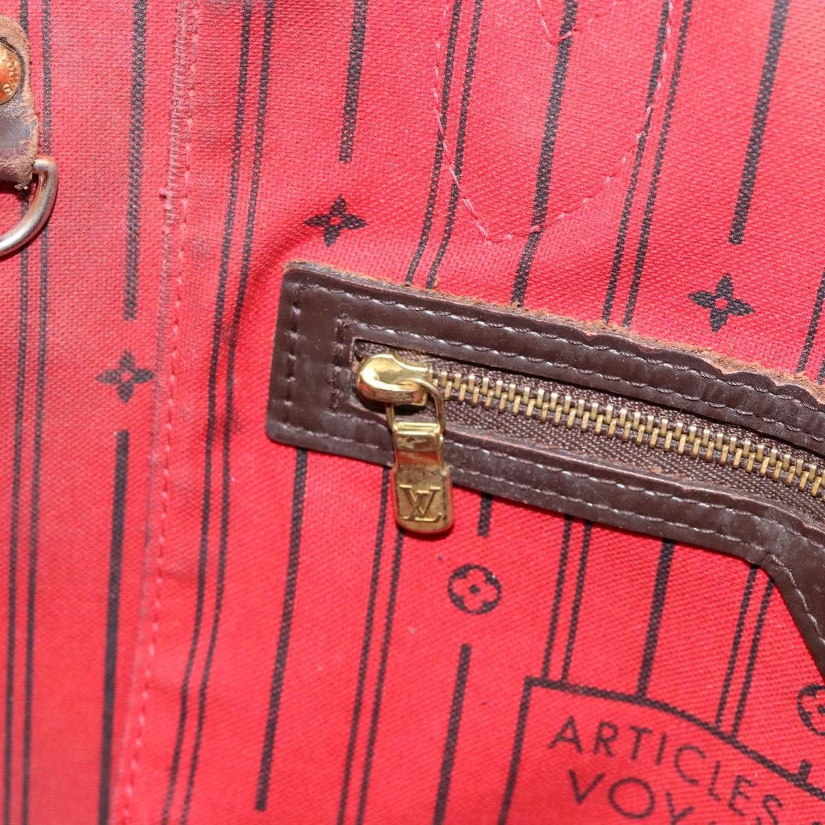 LOUIS VUITTON Damier Ebene Neverfull MM Tote Bag N51105 LV Auth BA8149