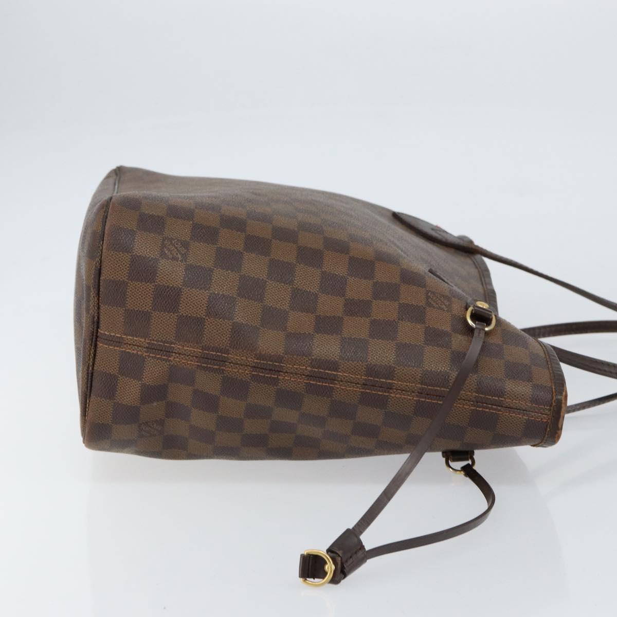 LOUIS VUITTON Damier Ebene Neverfull MM Tote Bag N51105 LV Auth BA8149