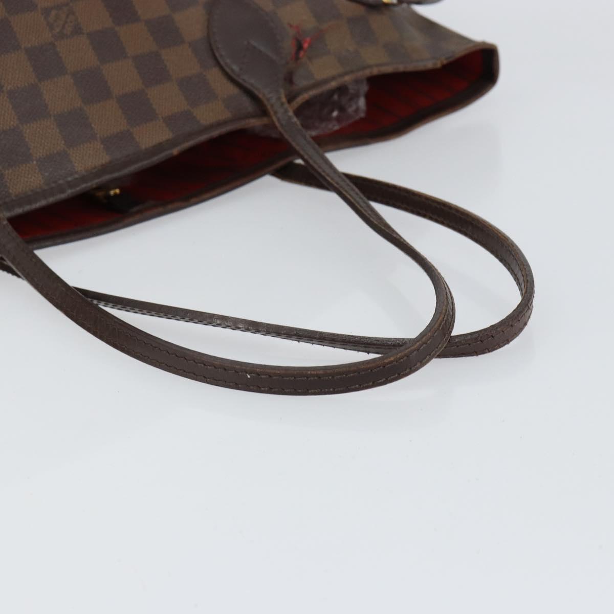 LOUIS VUITTON Damier Ebene Neverfull MM Tote Bag N51105 LV Auth BA8149