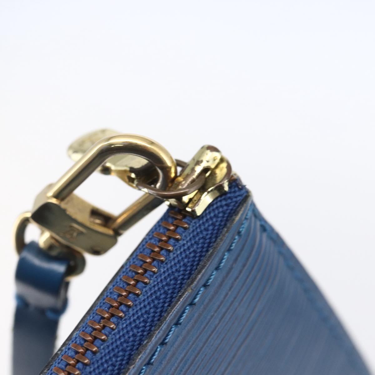 LOUIS VUITTON Epi Pochette Accessoires Pouch Blue M52985 LV Auth BA8155