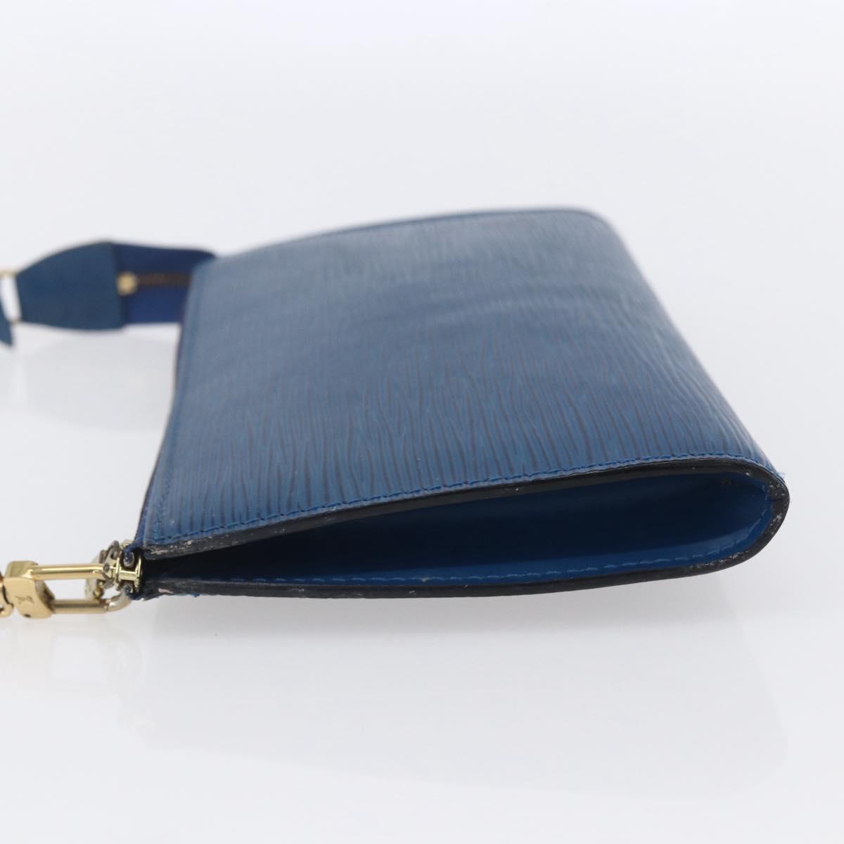 LOUIS VUITTON Epi Pochette Accessoires Pouch Blue M52985 LV Auth BA8155