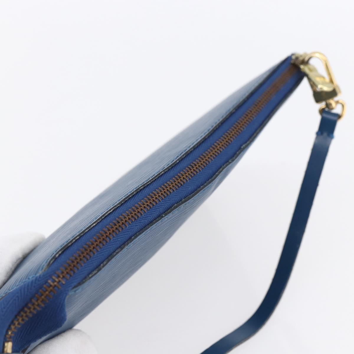 LOUIS VUITTON Epi Pochette Accessoires Pouch Blue M52985 LV Auth BA8155