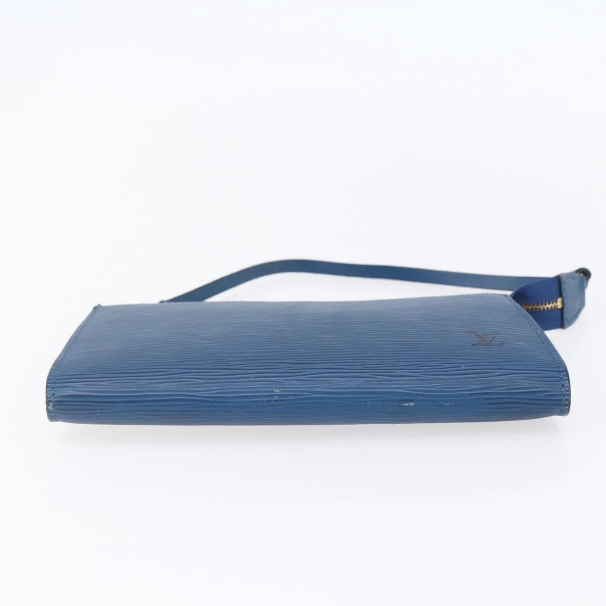 LOUIS VUITTON Epi Pochette Accessoires Pouch Blue M52985 LV Auth BA8155