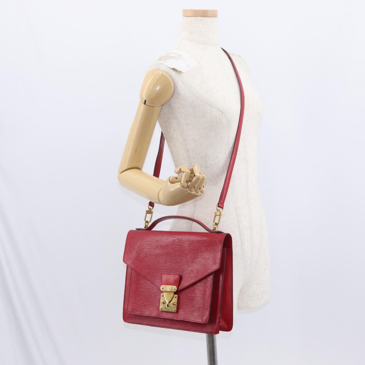 LOUIS VUITTON Epi Monceau 28 Hand Bag Red M40783 LV Auth BA8156