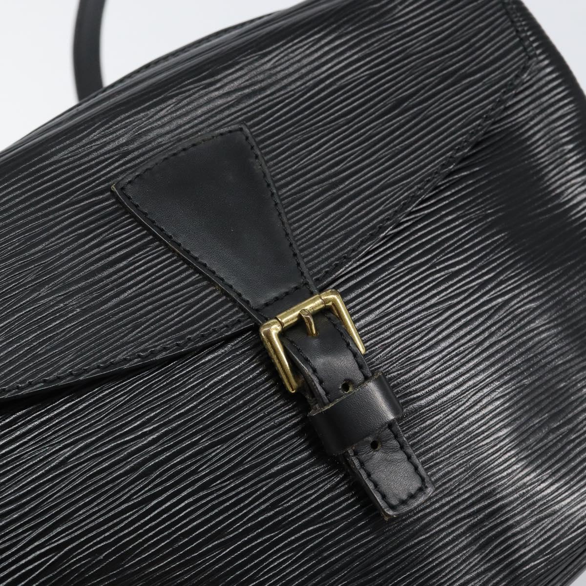 LOUIS VUITTON Epi Jeune Fille MM Shoulder Bag Black M52152 LV Auth BA8159