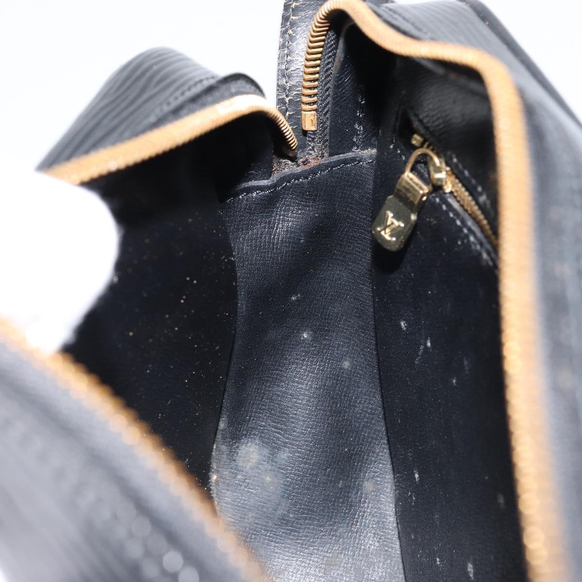 LOUIS VUITTON Epi Jeune Fille MM Shoulder Bag Black M52152 LV Auth BA8159