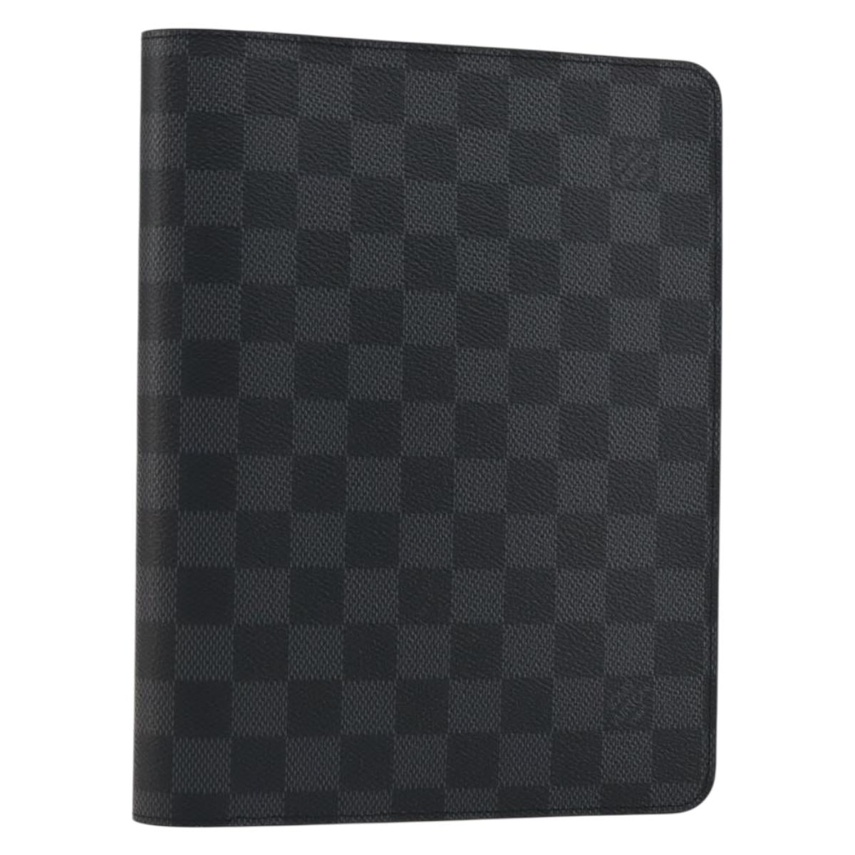 LOUIS VUITTON Damier Graphite Agenda Bureau Note Cover R20974 LV Auth BA8160