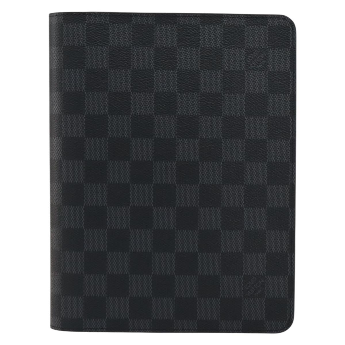 LOUIS VUITTON Damier Graphite Agenda Bureau Note Cover R20974 LV Auth BA8160