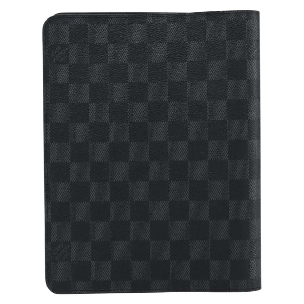 LOUIS VUITTON Damier Graphite Agenda Bureau Note Cover R20974 LV Auth BA8160