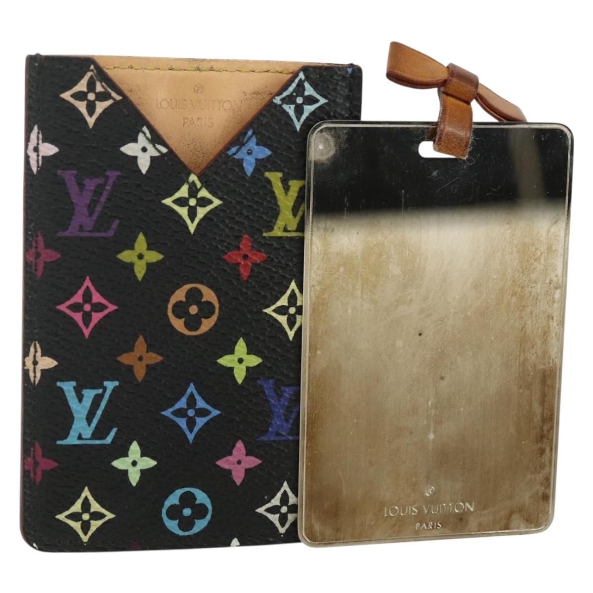 LOUIS VUITTON Monogram Multicolor Etui Hand Mirror Black M92650 LV Auth BA8161