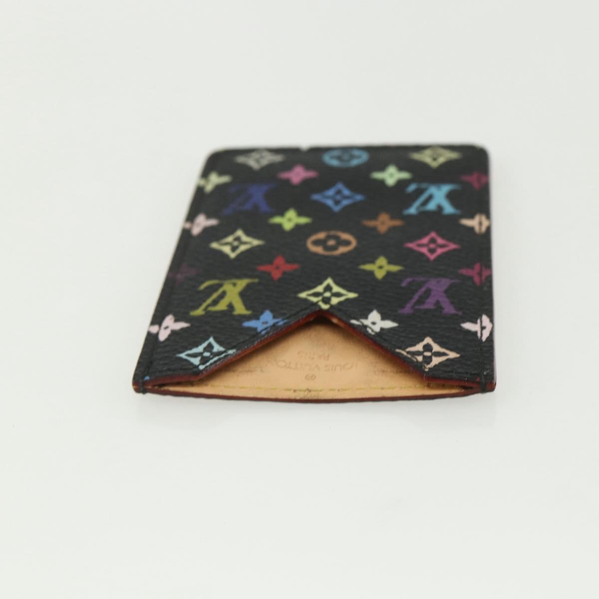 LOUIS VUITTON Monogram Multicolor Etui Hand Mirror Black M92650 LV Auth BA8161