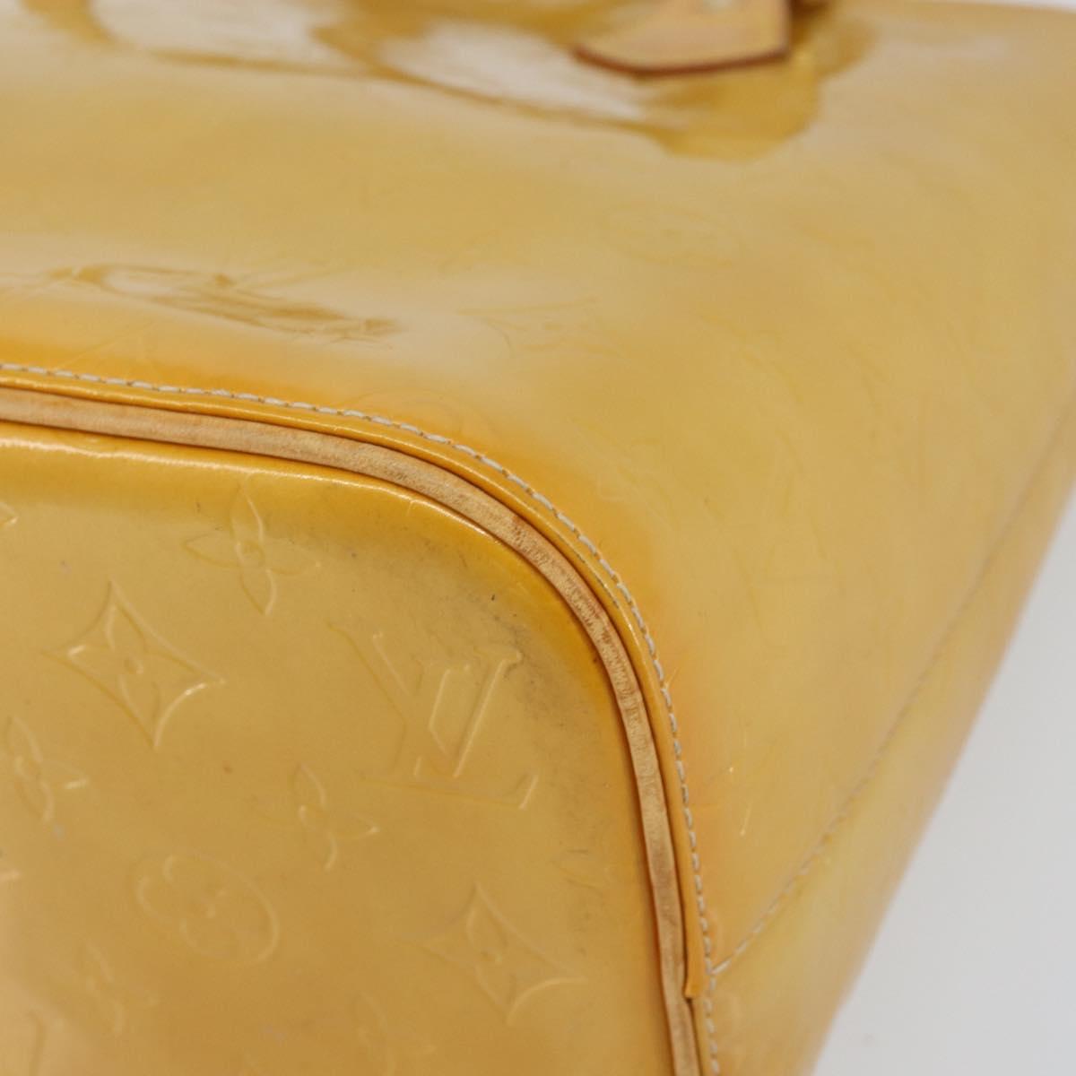 LOUIS VUITTON Monogram Vernis Houston Hand Bag Beige M91004 LV Auth BA8162