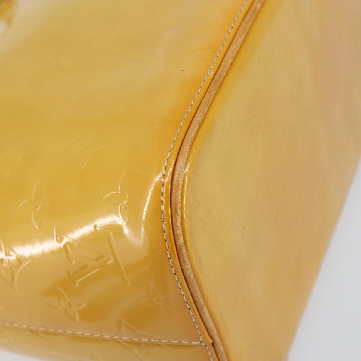 LOUIS VUITTON Monogram Vernis Houston Hand Bag Beige M91004 LV Auth BA8162