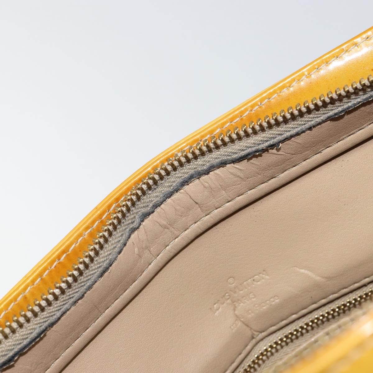 LOUIS VUITTON Monogram Vernis Houston Hand Bag Beige M91004 LV Auth BA8162