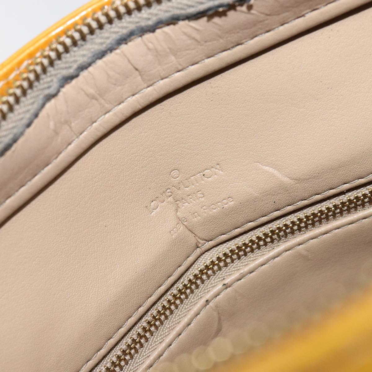 LOUIS VUITTON Monogram Vernis Houston Hand Bag Beige M91004 LV Auth BA8162