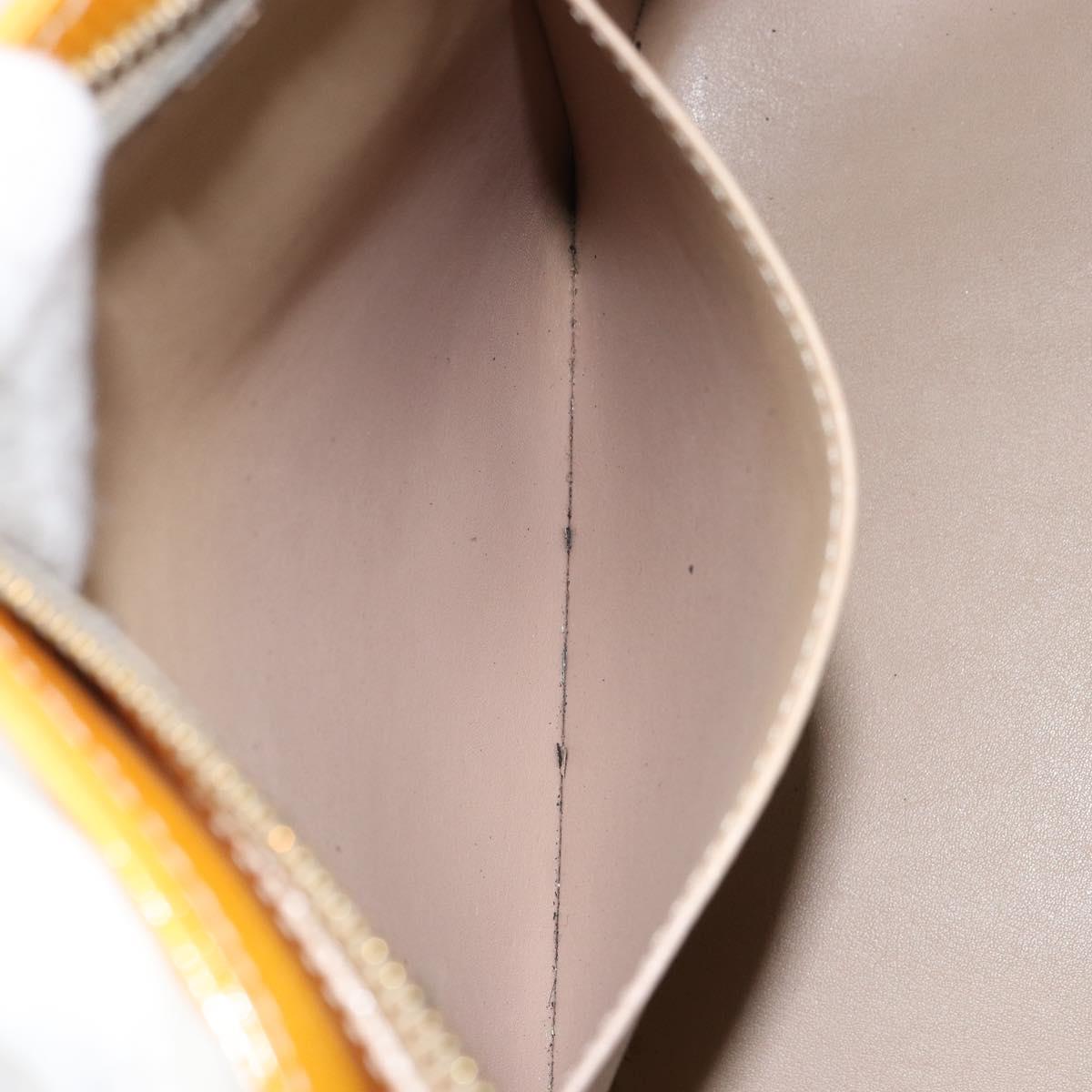 LOUIS VUITTON Monogram Vernis Houston Hand Bag Beige M91004 LV Auth BA8162