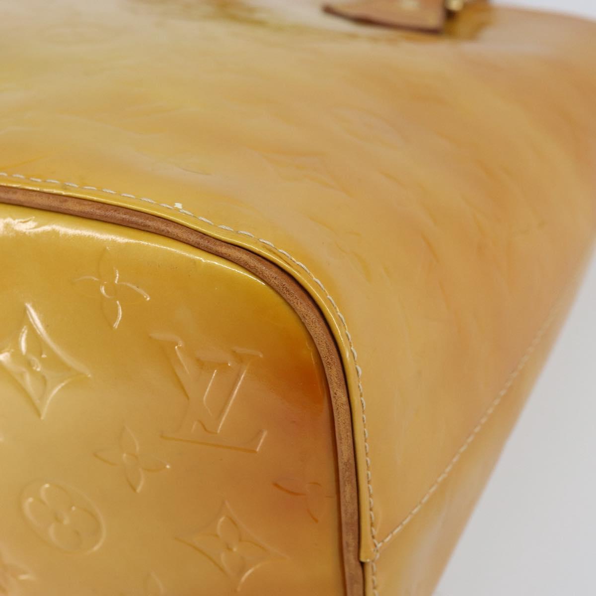 LOUIS VUITTON Monogram Vernis Houston Hand Bag Beige M91004 LV Auth BA8163