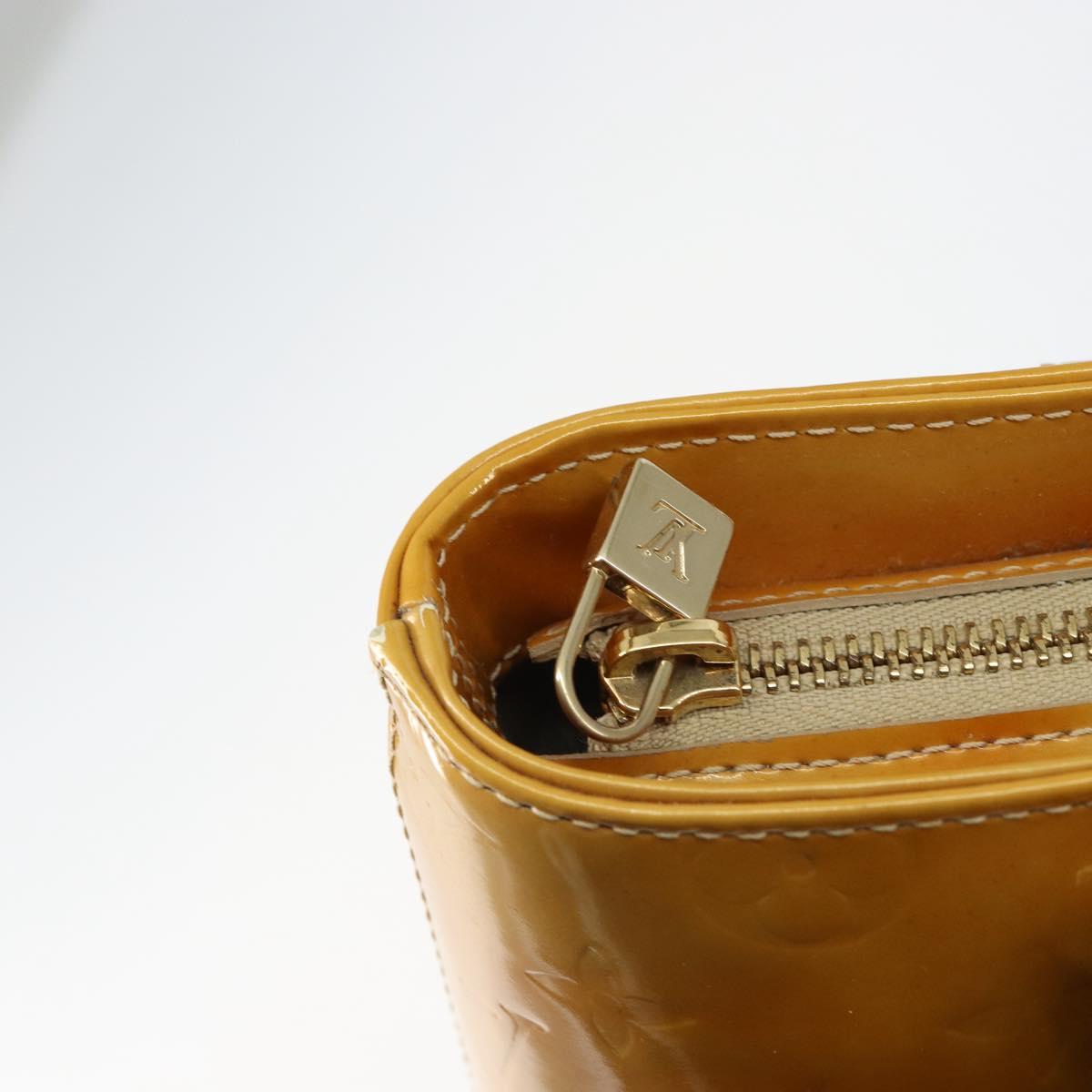 LOUIS VUITTON Monogram Vernis Houston Hand Bag Beige M91004 LV Auth BA8163