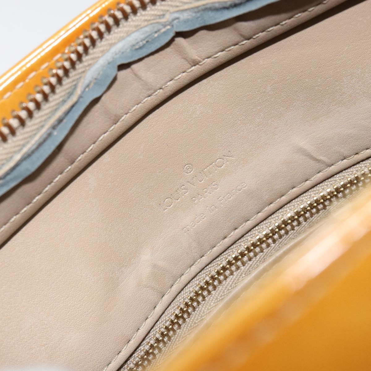 LOUIS VUITTON Monogram Vernis Houston Hand Bag Beige M91004 LV Auth BA8163