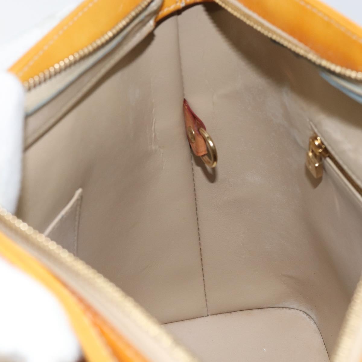 LOUIS VUITTON Monogram Vernis Houston Hand Bag Beige M91004 LV Auth BA8163